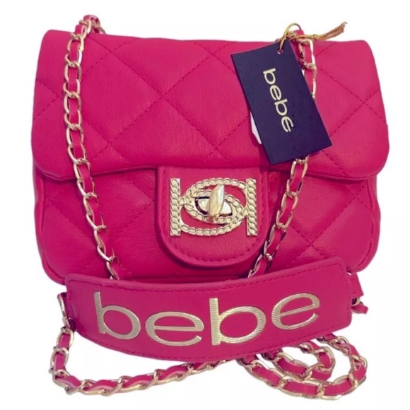 NWT Bebe Wyatt Faux Leather Small Embellished Shoulder Handbag BHFO 7834 - Picture 1 of 6